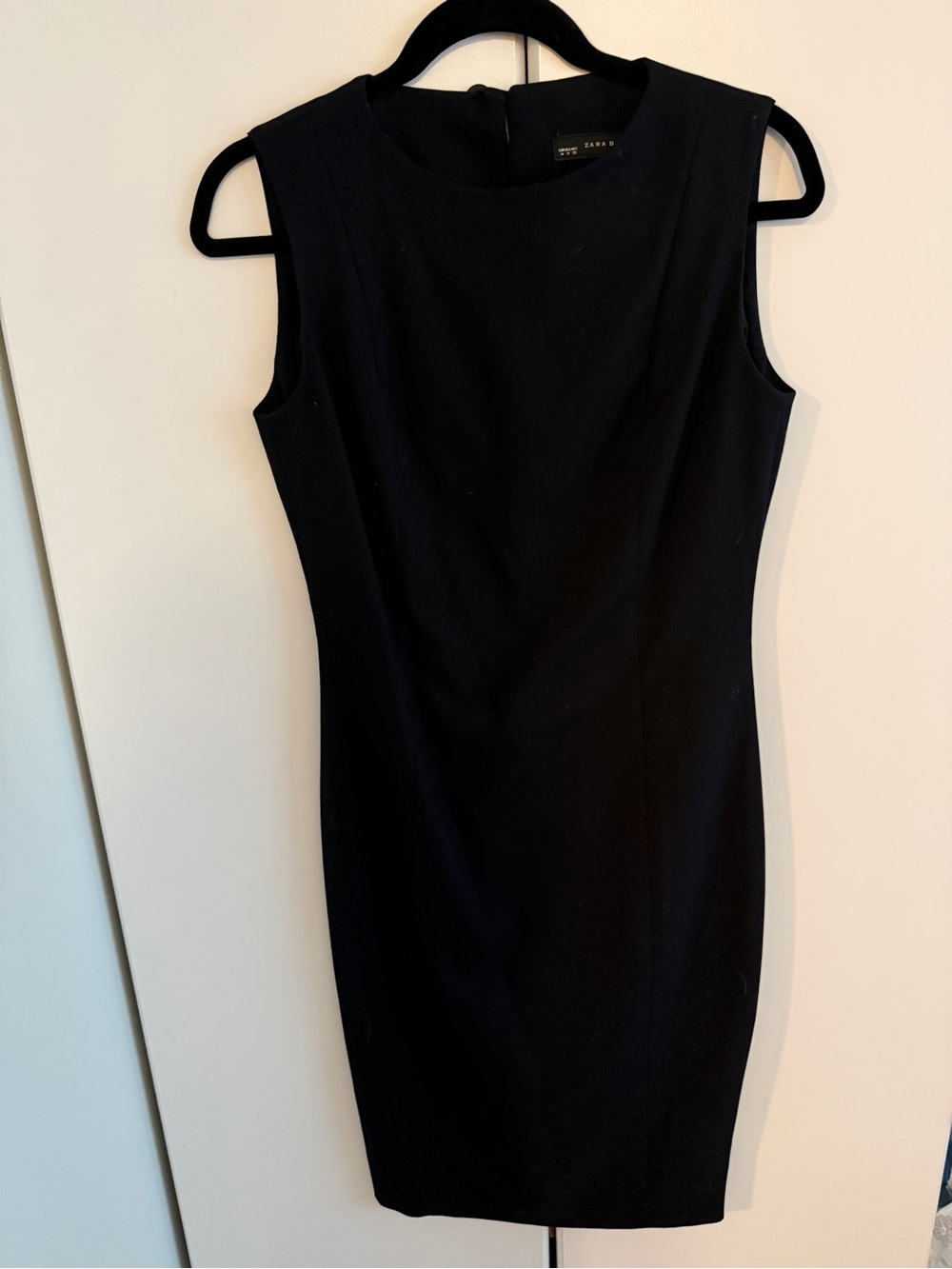 Zara Classic Black Sleeveless Midi Dress